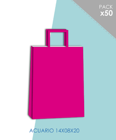 Bolsa de papel 14x8x20 Fucsia 50 uni.