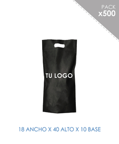 BOLSA DE FRISELINA RIÑON IMPRESAS 18X40X10 NEGRO 500
