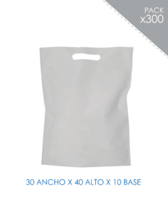 BOLSA DE FRISELINA RIÑON 30X40X10 BLANCO 300 UN. - comprar online