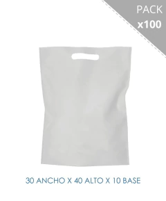 100 bolsas de friselina riñon blancas 30x40x10cm