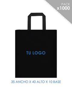 1000 Bolsas negra 35x40x10cm 1 Color 1 Cara