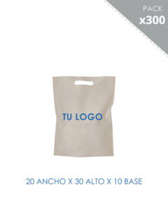 300 BOLSA DE FRISELINA RIÑON IMPRESAS 20x30x10 CRUDO