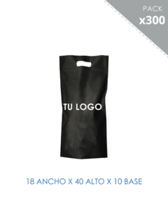 300 BOLSAS DE FRISELINA RIÑON IMPRESAS 18X40X10 NEGRO