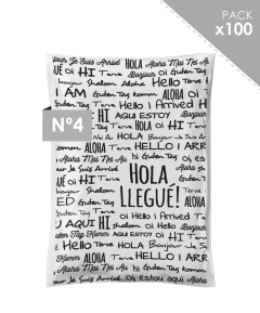 100 sobres "Hola Llegu" 50x60 Blanco