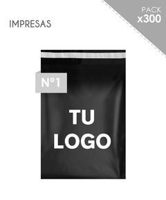300 Sobres Personalizados (20x30) Negro