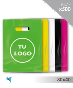 500 BOLSAS RION 30X40 PERSONALIZADAS (VARIOS COLORES)