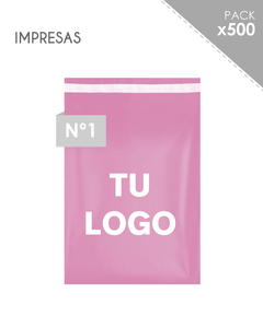 500 Bolsas monocapa rosa personalizada (20x30)