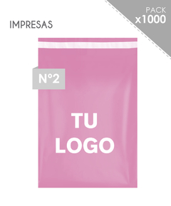 1000 Bolsas monocapa rosa personalizada (30x42)