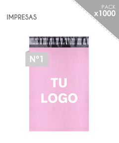 1000 Bolsas tricapa rosa personalizada (20x30)