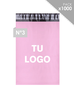 1000 Bolsas tricapa rosa personalizada(42x54)