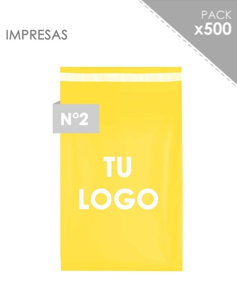 500 Sobres personalizados amarillo monocapa (30x42)