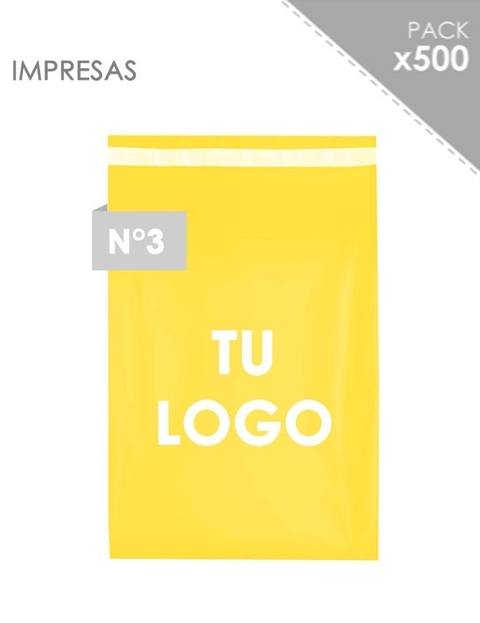 500 Sobres Personalizados (42x54) Amarillos