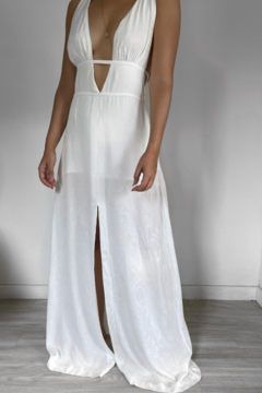 Vestido longo off-white