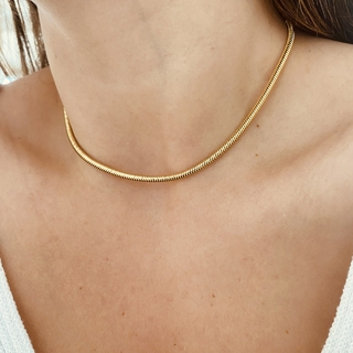 Choker Dourada Minhoca Noely