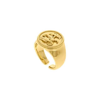 Anel Dourado São Jorge Ajustável