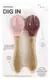 Cuchara y tenedor de bambú y silicona - Pinky Pink / Velvet Rose - comprar online