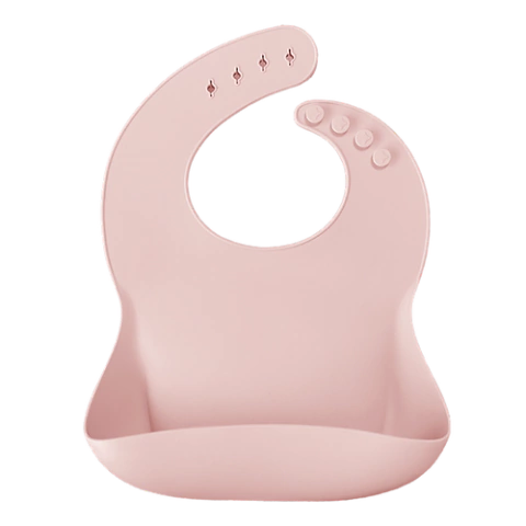 Babero de silicona con cinturón - Pinky Pink