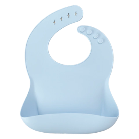 Babero de silicona con cinturón - Mineral Blue