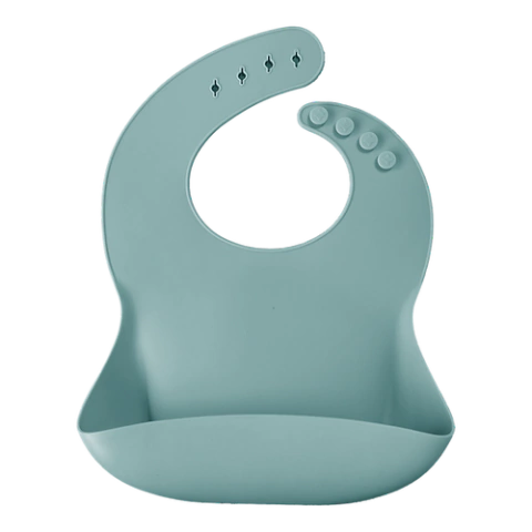 Babero de silicona con cinturón - Aqua Green