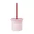 Vaso de silicona 3 en 1 | Con sorbete y tapa para snacks - Rosa