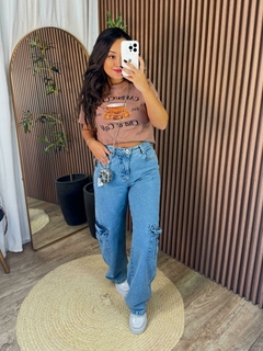 CALÇA WIDE LEG CARGO SOL - COD 12678 - DLUA STORE