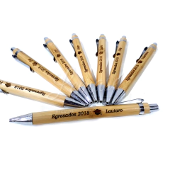 25 Boligrafos de Madera Bamboo - Lemase Regalos