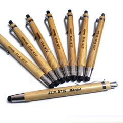 100 Boligrafos de madera bamboo touch en internet