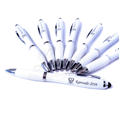 25 Boligrafos blanco touch - Lemase Regalos