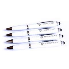 10 Boligrafos blanco touch