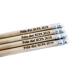 10 Lapices de madera con goma - Lemase Regalos