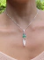 Pingente sutil - mix turmalina melância, esmeralda e cristal rutilado prata 925