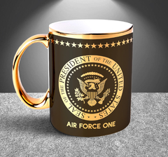 TAZA AIR FORCE ONE GOLD EDITION + CAJA PORTA TAZA