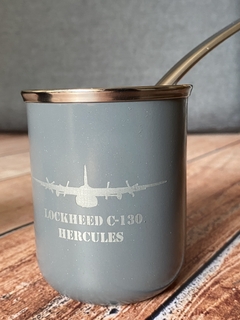 Mate de Acero Inoxidable - Hércules C130 de Fuerza Aérea Argentina - Modo Aeroparque
