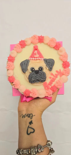 TORTA CON CARA DE PERRITO 14cm en internet
