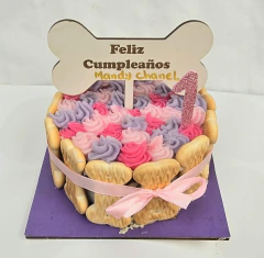TORTA 10CM CON TOPPER DE MADERA