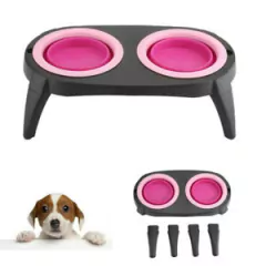 Plato Doble Para Mascotas Plegable - comprar online