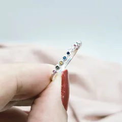 Anel Zircônias coloridas n°14 na internet