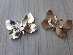 Borboleta Strass com pinos Verde Esmeralda/Cristal-ME-BP015 - comprar online