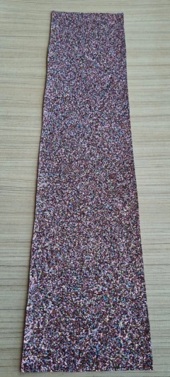 Lonita gliter com efeito flocado confete rosê (medida 13,5cm X 60cm)