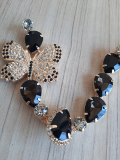 V Borboletas Strass Preto /Grafite-CÓD.BL010 - comprar online