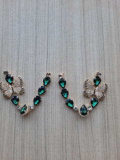 V Borboletas Strass Verde Oliva-CÓD. BL018