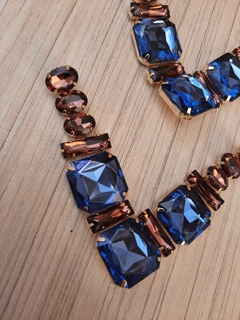 V Quadrada/Baguete/Oval- Azul Marinho / Marrom) - comprar online