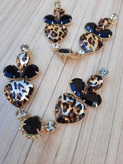 V coração Onça/Gota Preto/Onça - comprar online