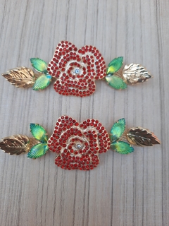 Lateral Rosa Strass Vermelho/Verde AB