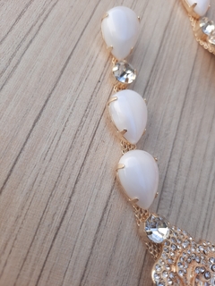 V ROSA STRAS CRISTAL/BRANCO CINTILANTE LUA - comprar online