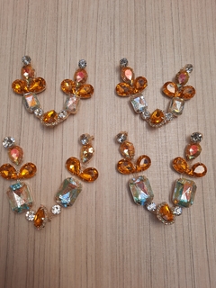 KIT CABEDAIS MÃE E FILHA - V OCTAGONAL AMARELO/VITRAL AMARELO/GLITER BOREAL