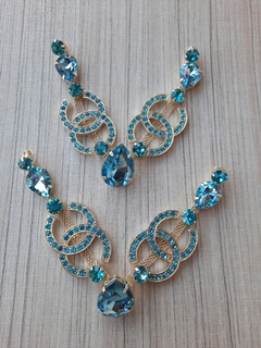 V MARCAS AZUL-STRASS AZUL