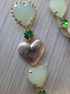 V CORAÇÃO ESCOVADO VERDE OPAL - comprar online