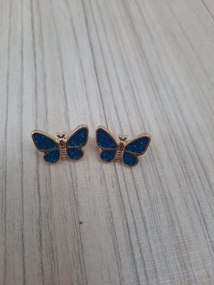BORBOLETINHA RESINA AZUL GLITER