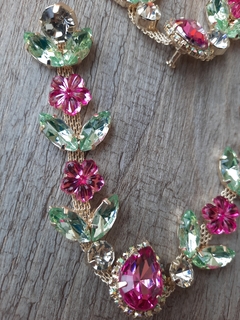 V Florzinha (13mm) Rosa MÉDIO/ VERDE CHÁ - comprar online